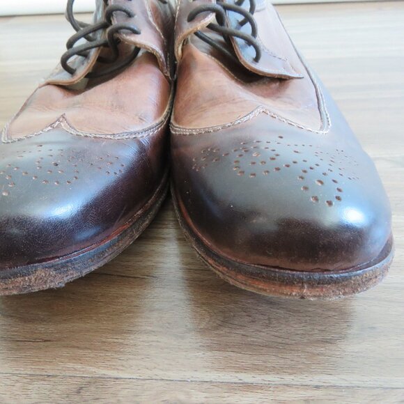 BED STU Bench Made Cobbler Series Wingtip Derby Brogue Shoes Brown Leather 10 - Picture 9 of 15